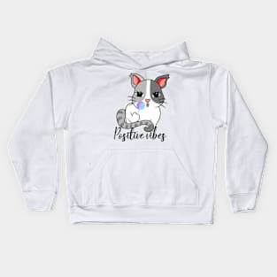 Positive vibes cat and a lollipop Kids Hoodie